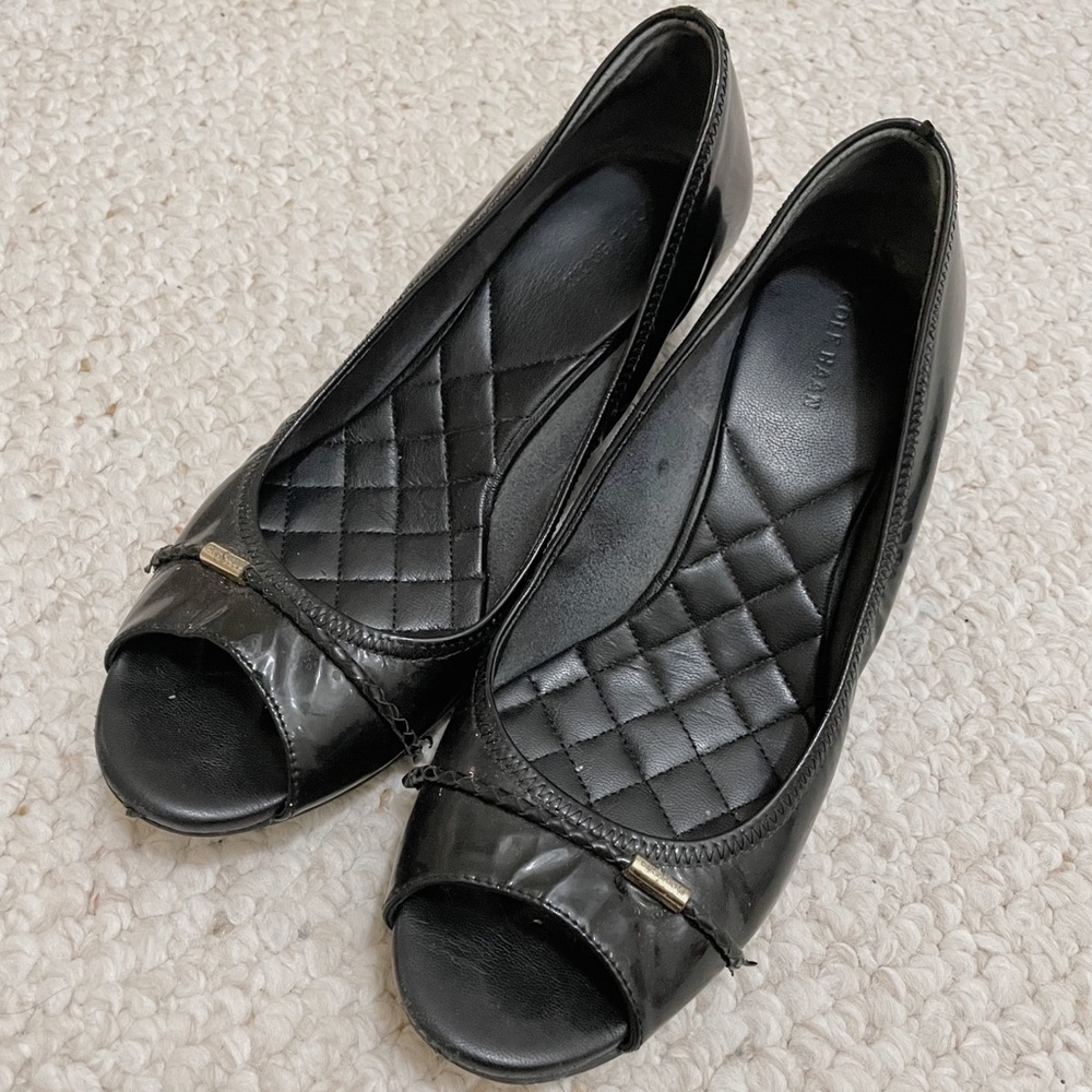 Cole Haan black wedges heels